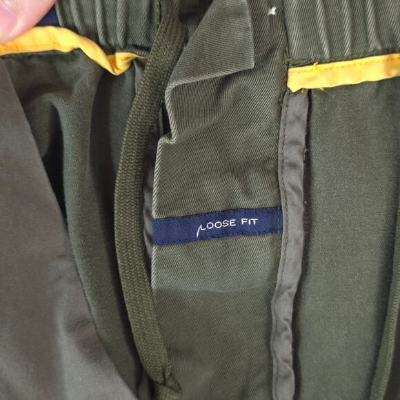 Nautica Explorer Shorts Mens XL Loose Fit Army OD Green Cotton Elastic Keyclip - Picture 11 of 11